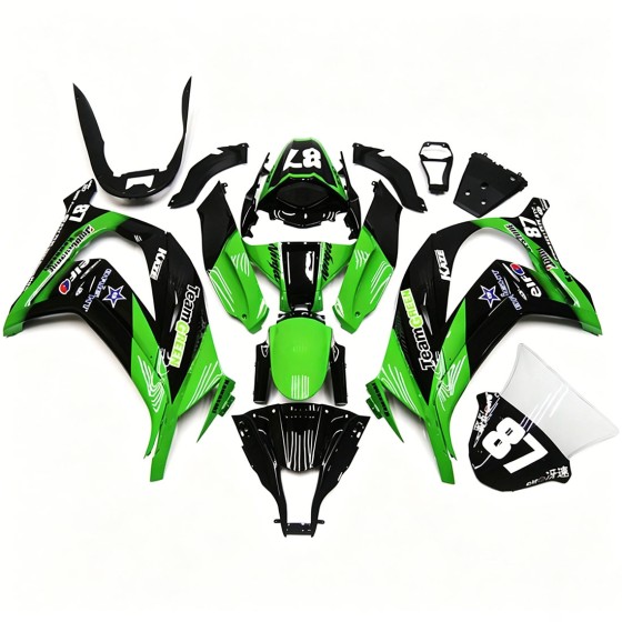 Kawasaki Ninja ZX10R Green & White Motorcycle fairings(2011-2015)