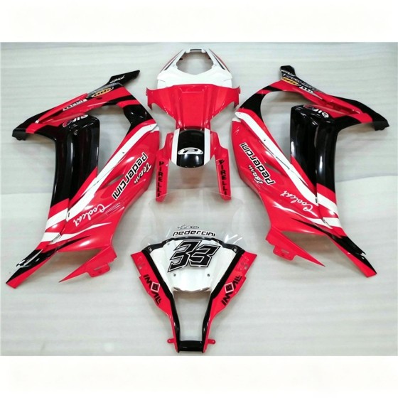 Kawasaki Ninja ZX10R Red & White Motorcycle fairings(2011-2015)