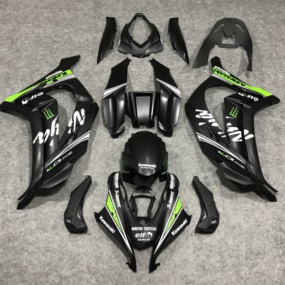 Kawasaki Ninja ZX10R Black & White Motorcycle Fairings (2016-2020)