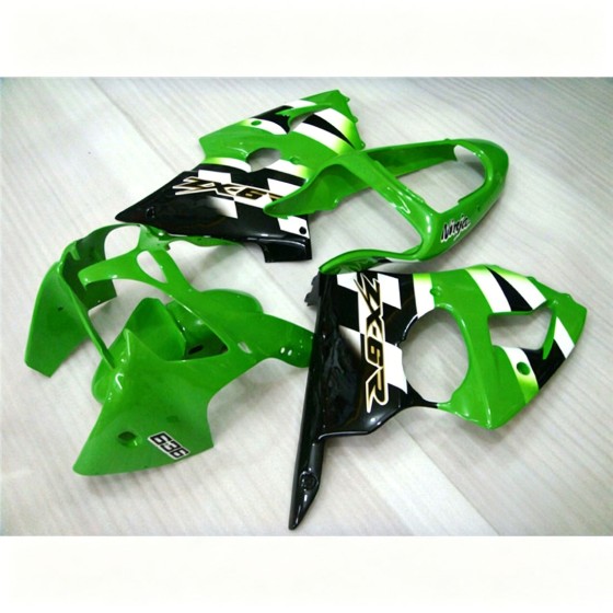 Green & Black & White Kawasaki Ninja ZX6R Fairings (2000-2002)