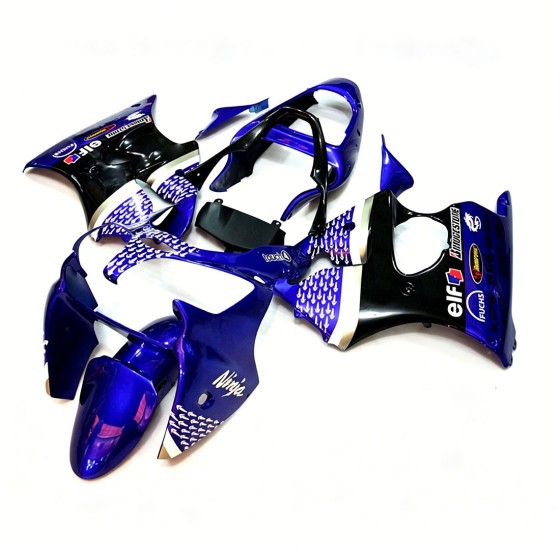 Kawasaki Ninja ZX6R Metalic Blue & Glossy Black Fairings (2000-2002)