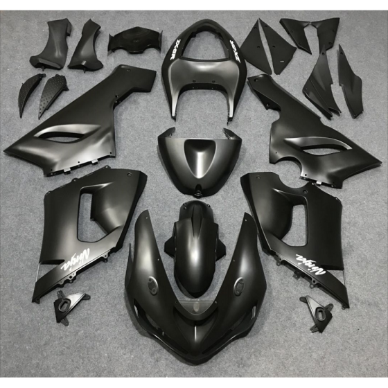 Kawasaki Ninja ZX-6R Matte Black Motorcycle Fairings (2005-2006)