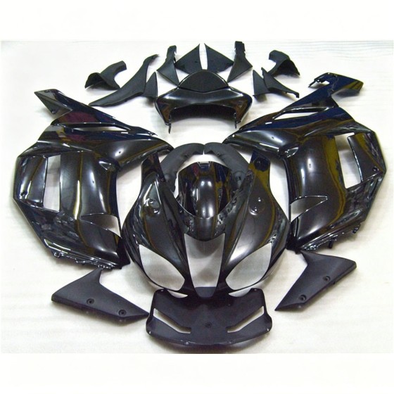 Kawasaki Ninja ZX-6R Glossy Black Motorcycle Fairings (2007-2008)