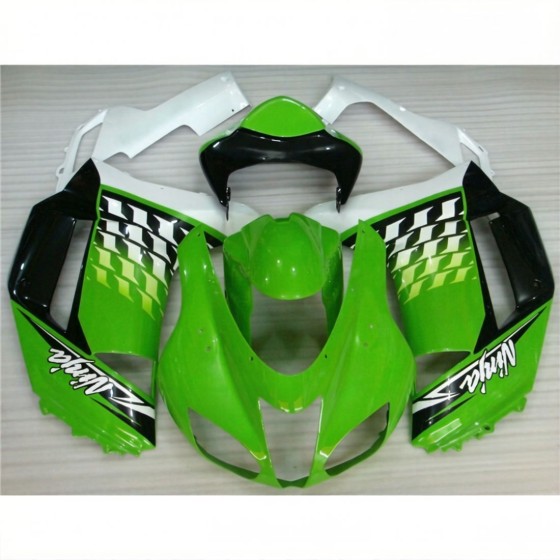 Kawasaki Ninja ZX-6R Green & Black Motorcycle Fairings (2007-2008)