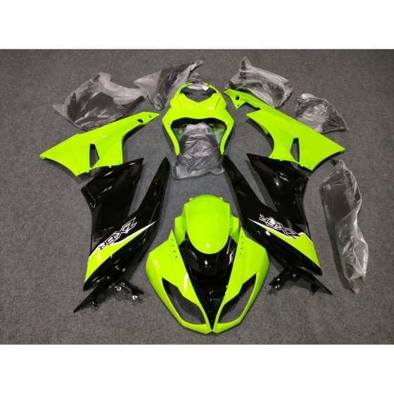 Kawasaki Ninja ZX-6R Neon Yellow Motorcycle Fairings with full tank cover (2009-2012)