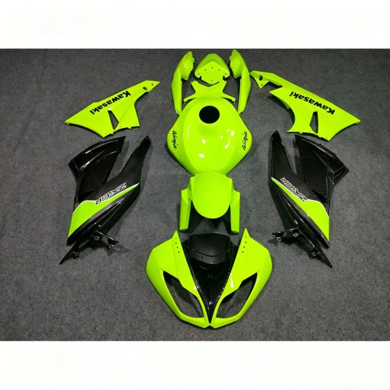 Kawasaki Ninja ZX-6R Neon Yellow/Carbon fiber Motorcycle Fairings(2009-2012)