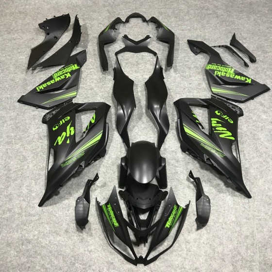 Kawasaki Ninja ZX6R Matte Black Motorcycle Fairings (2013-2018)