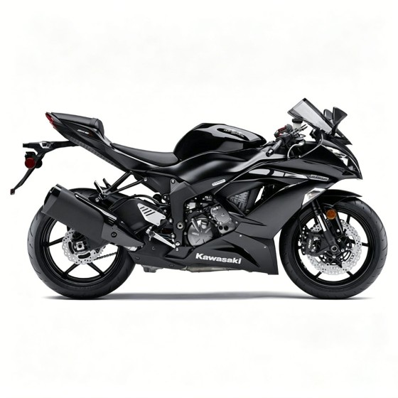 Matte Black Kawasaki Ninja ZX6R Motorcycle Fairings (2013-2018)