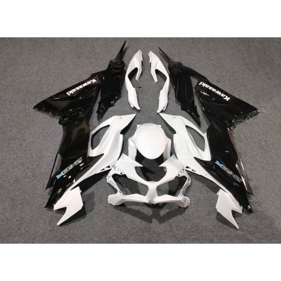 Kawasaki Ninja ZX6R Black & White Motorcycle Fairing(2019-2023)