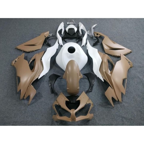 Matte Desert/White Color Fairings For Kawasaki Ninja ZX6R (full tank cover)(2019-2023)