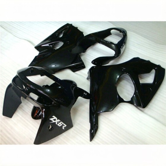 Glossy Black Kawasaki Ninja ZX6R Motorcycle Fairings(1995-1999)