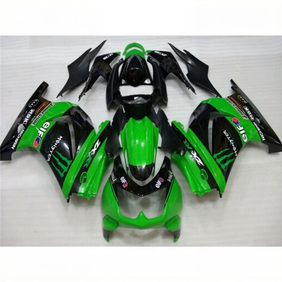 Kawasaki Ninja 250R Green & Black Motorcycle fairings(2008-2012)
