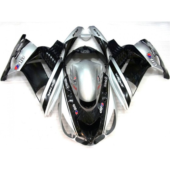 Kawasaki Ninja ZX14R Black & Silver Motorcycle fairings(2006-2011)