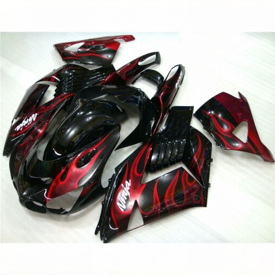 Kawasaki Ninja ZX14R Red Flame Motorcycle fairings(2006-2011)