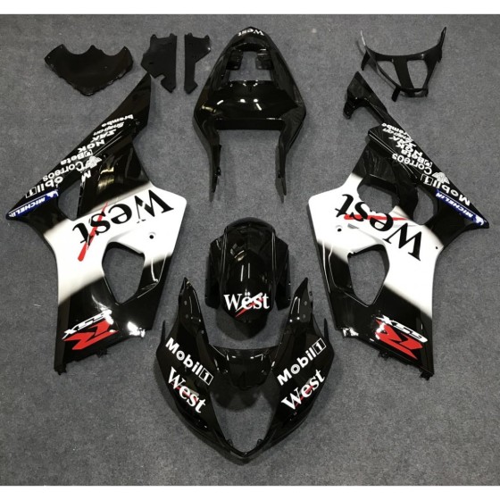 Suzuki GSXR1000 Black & White Motorcycle Fairings(2003-2004)