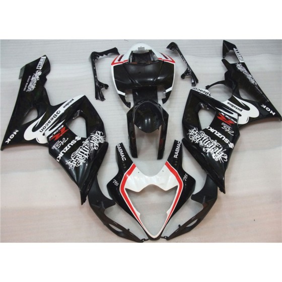 Suzuki GSXR1000 White & Black Motorcycle Fairings(2005-2006)