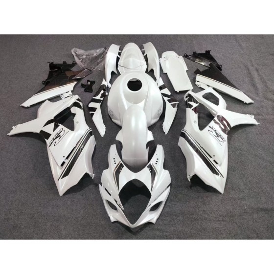 Pearl White/Carbon Fiber Fairings For SUZUKI GSXR1000(2007-2008)