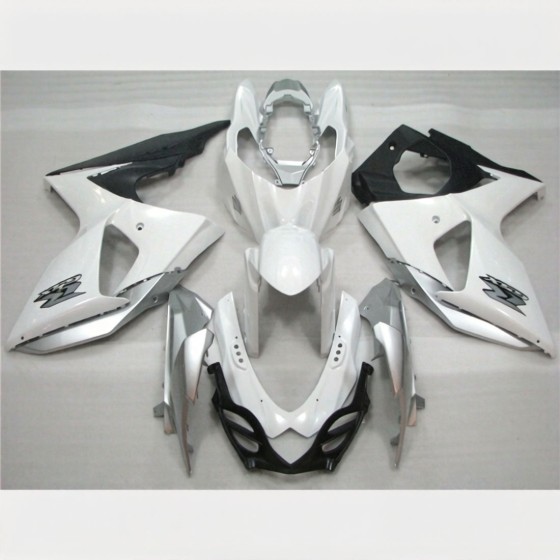 Suzuki GSXR1000 White & Silver Motorcycle Fairings(2009-2016)
