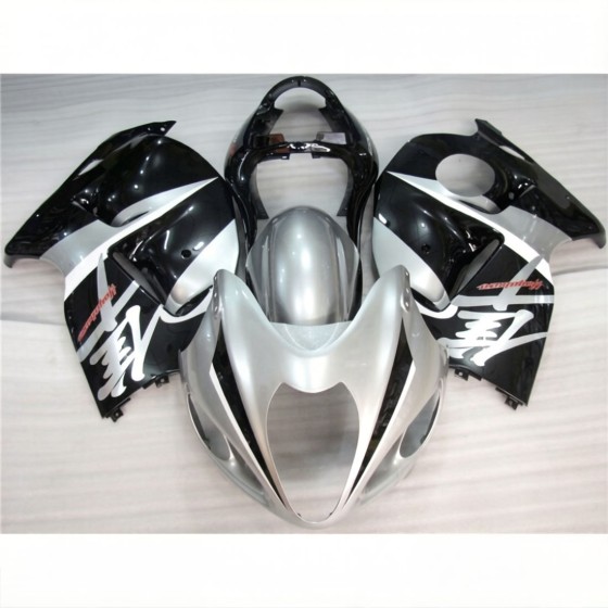 Suzuki Hayabusa GSXR1300R Pure Black & Silver Motorcycle Fairings(1997-2007)