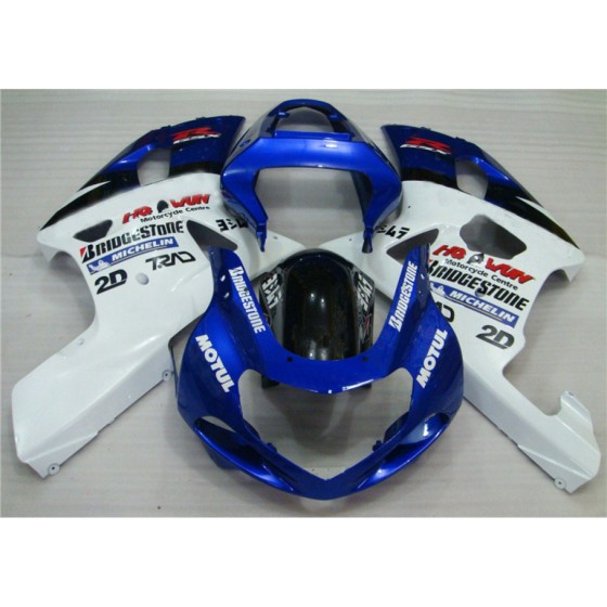 Blue & White Suzuki GSXR600 750 K1 Motorcycle Fairings(2001-2003)