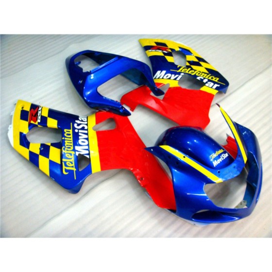 Blue & Yellow Suzuki GSXR600 750 K1 Motorcycle Fairings(2001-2003)