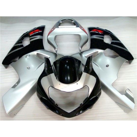 Silver & Black Suzuki GSXR600 750 K1 Motorcycle Fairings(2001-2003)