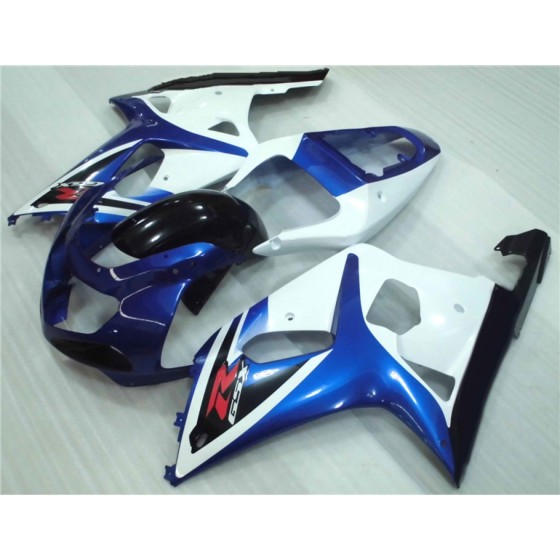 White & Blue Suzuki GSXR600 750 K1 Motorcycle Fairings(2001-2003)