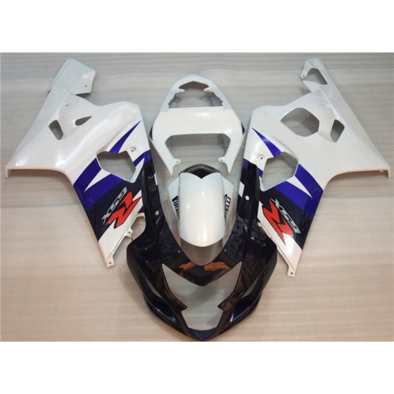 White & Black Suzuki GSXR600 750 K4 Motorcycle Fairings(2004-2005)