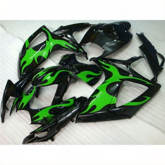 Suzuki GSXR600 750 K6 Green Flame Motorcycle Fairings(2006-2007)