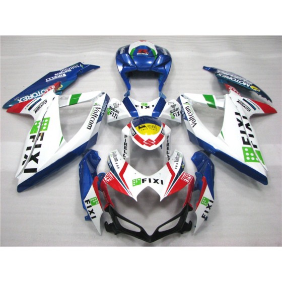 White & Red Suzuki GSXR600 750 K8 Motorcycle Fairings(2008-2010)