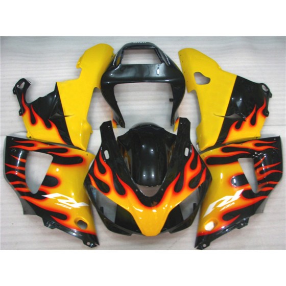Yamaha YZF R1 Yellow Flame Motorcycle Fairings(1998-1999)