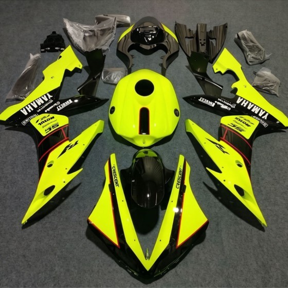 Yamaha Neon Yellow/Black R1 Motorcycle Fairings(Full Tank Cover)(2004-2006)