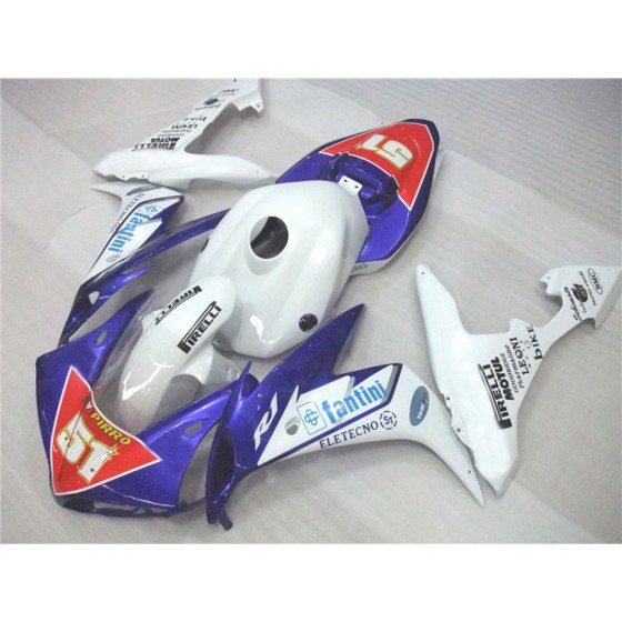 Yamaha YZF R1 White & Blue Motorcycle Fairings(full tank cover)(2004-2006)