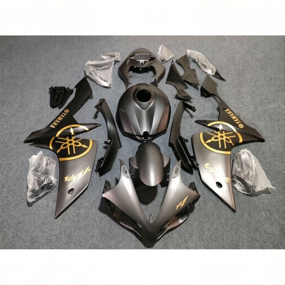 Yamaha R1 Metal Grey With Gold decals Motorcycle Fairings(Full Tank Cover)(2007-2008)