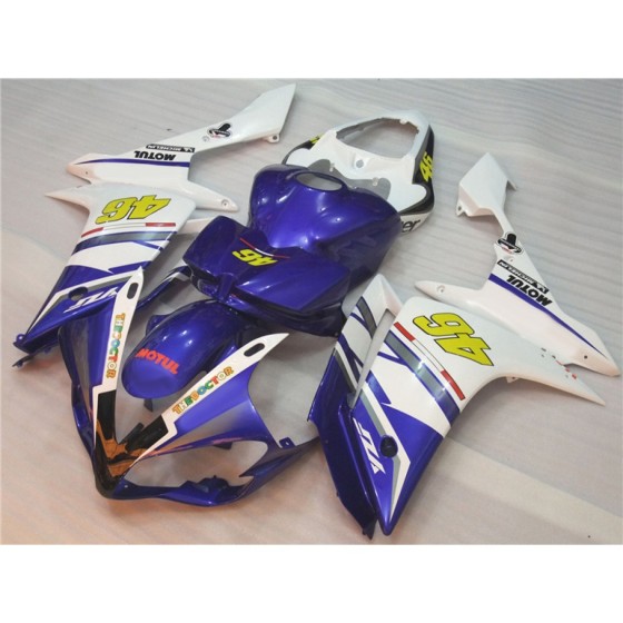 Yamaha YZF R1 Blue & White Motorcycle Fairings(Full Tank Cover)(2007-2008)