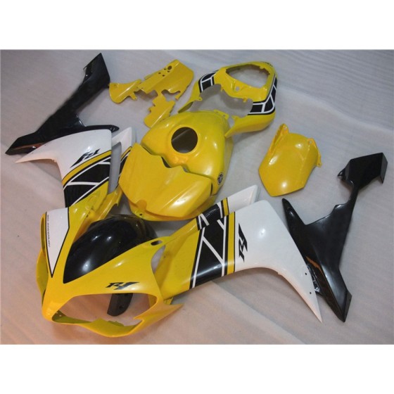 Yamaha YZF R1 Yellow & White Motorcycle Fairings(Full Tank Cover)(2007-2008)