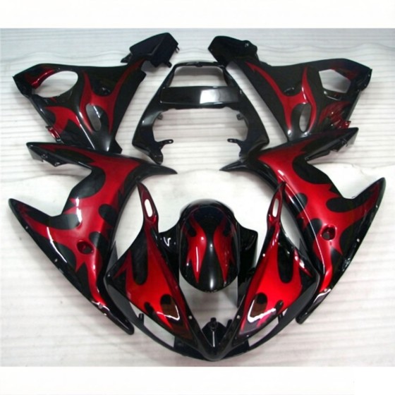 Yamaha YZF R6 Candy Red Flame Motorcycle Fairings(2003-2005)