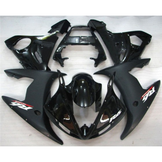 Yamaha YZF R6 Matte & Glossy Black Motorcycle Fairings(2003-2005)