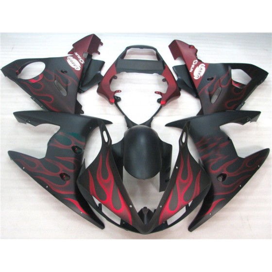 Yamaha YZF R6 Red Flame Motorcycle Fairings(2003-2005)