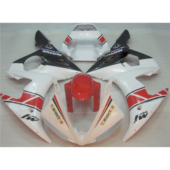 Yamaha YZF R6 White & Red Motorcycle Fairings(2003-2005)