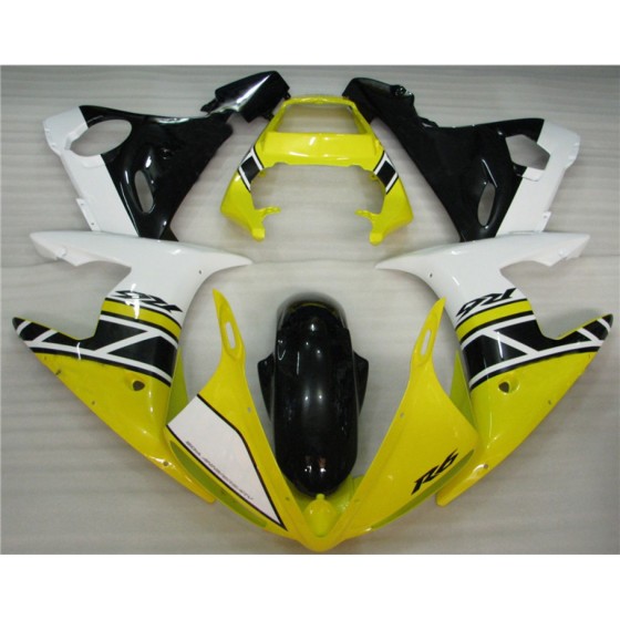 Yamaha YZF R6 Yellow & White Motorcycle Fairings(2003-2005)
