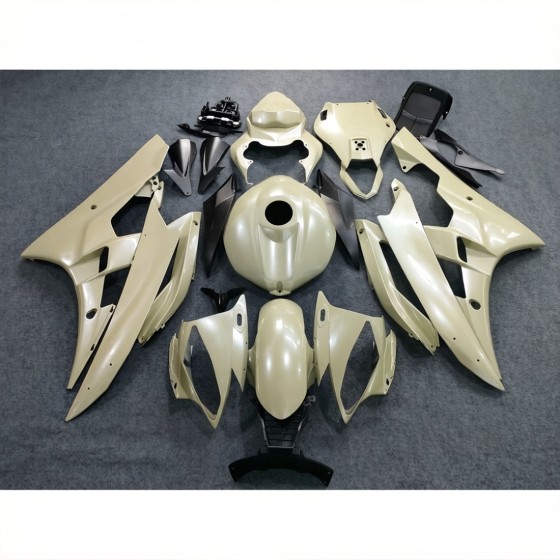 Cream color Yamaha YZF R6 Motorcycle Fairings With Full Tank Cover(2006-2007)
