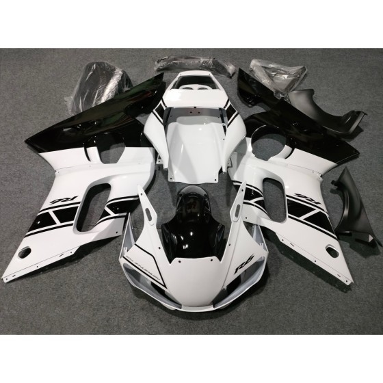 Yamaha YZF R6 Black & White Black Motorcycle Fairings(1998-2002)