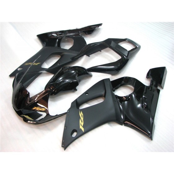 Yamaha YZF R6 Matte & Glossy Black Motorcycle Fairings(1998-2002)