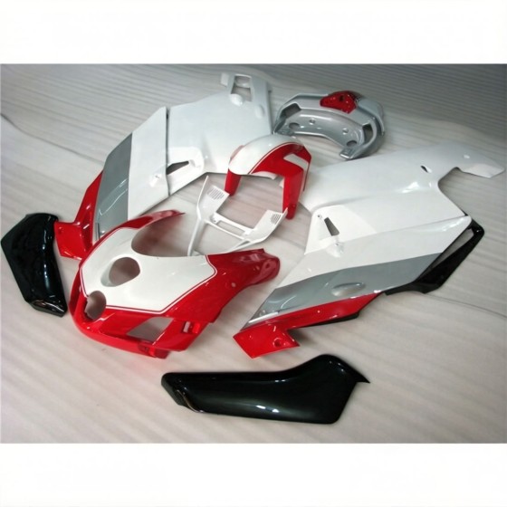 Pure White & Red Ducati 749 999 Motorcycle Fairings(2005-2006)