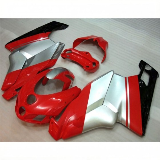 Silver & Red Ducati 749 999 Motorcycle Fairings(2005-2006)