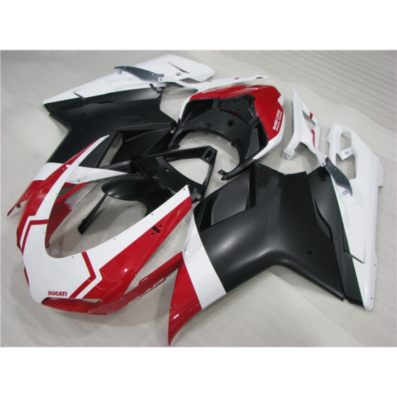 Matte Black &Pure White Ducati 1098 1198 848 Motorcycle Fairings(2007-2012)