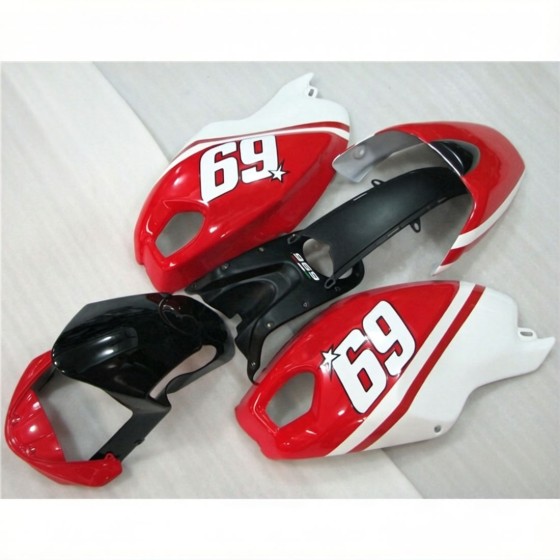 Ducati 696 796 1100 Red $ White Motorcycle Fairings(2008-2012)