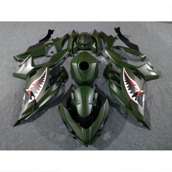 Matte Green Motorcycle fairings for Ninja 400 (2017-2023)