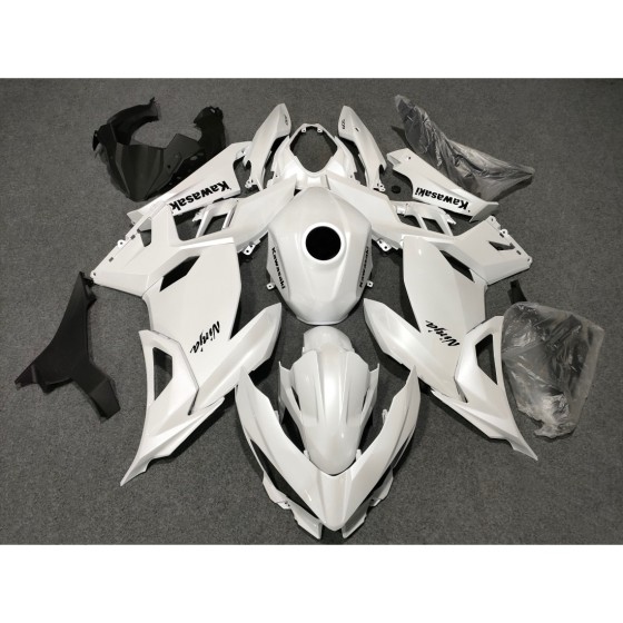 Pearl White Kawasaki Ninja 400 Motorcycle fairings(2017-2023)